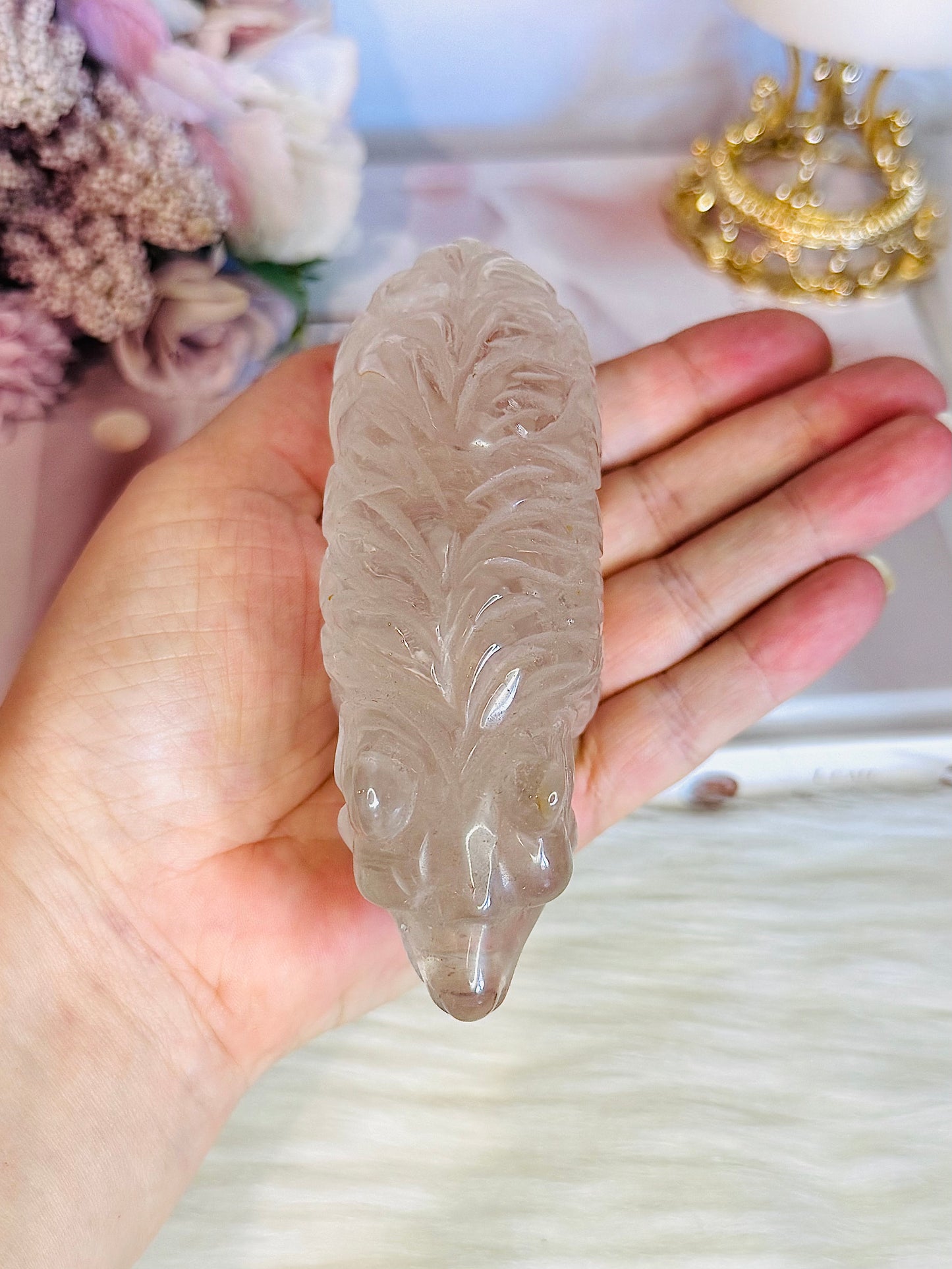 Chunky 11cm 359gram Clear Quartz Carved Bear