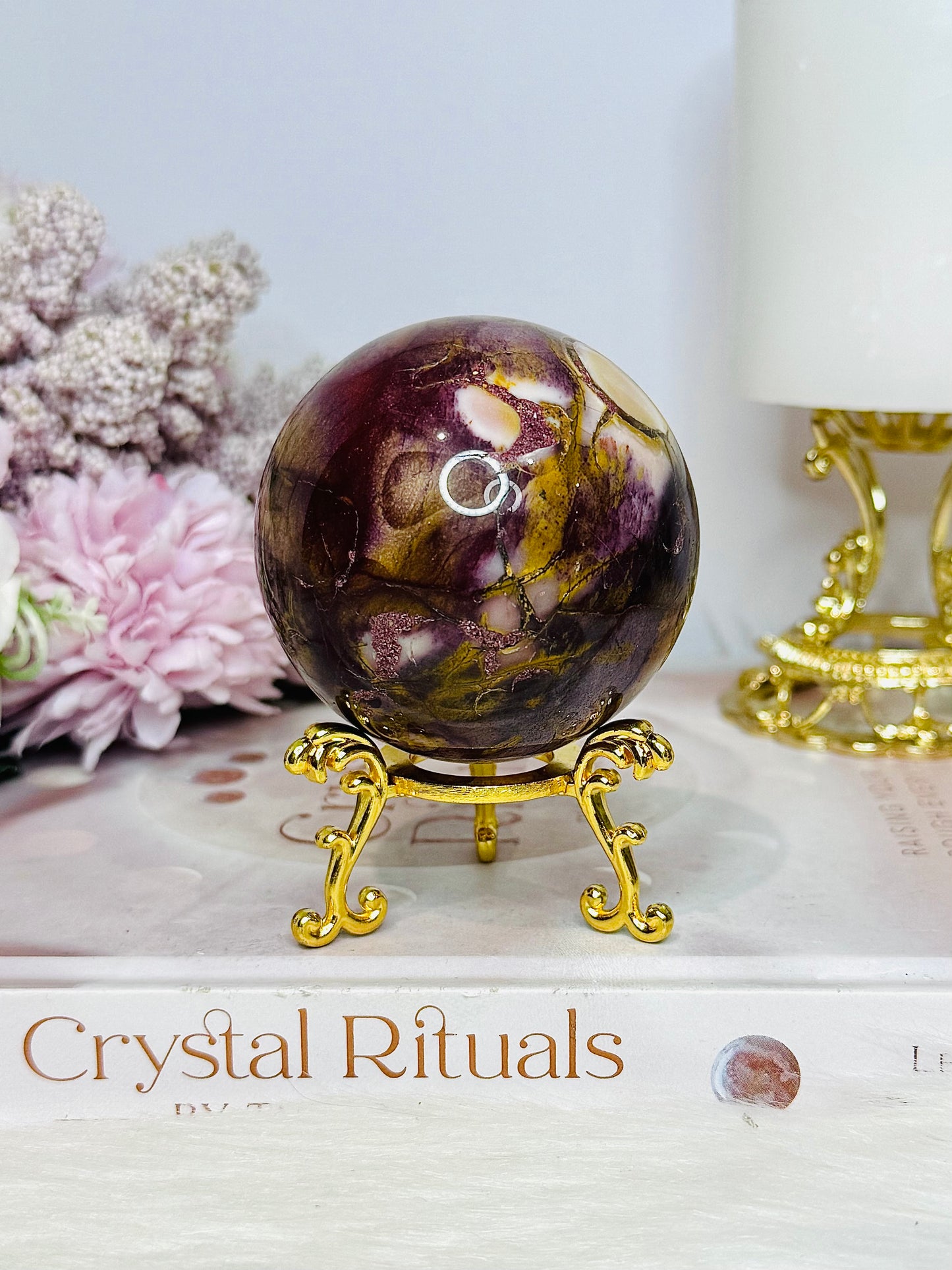 Mookaite Jasper Sphere on Stand 284g