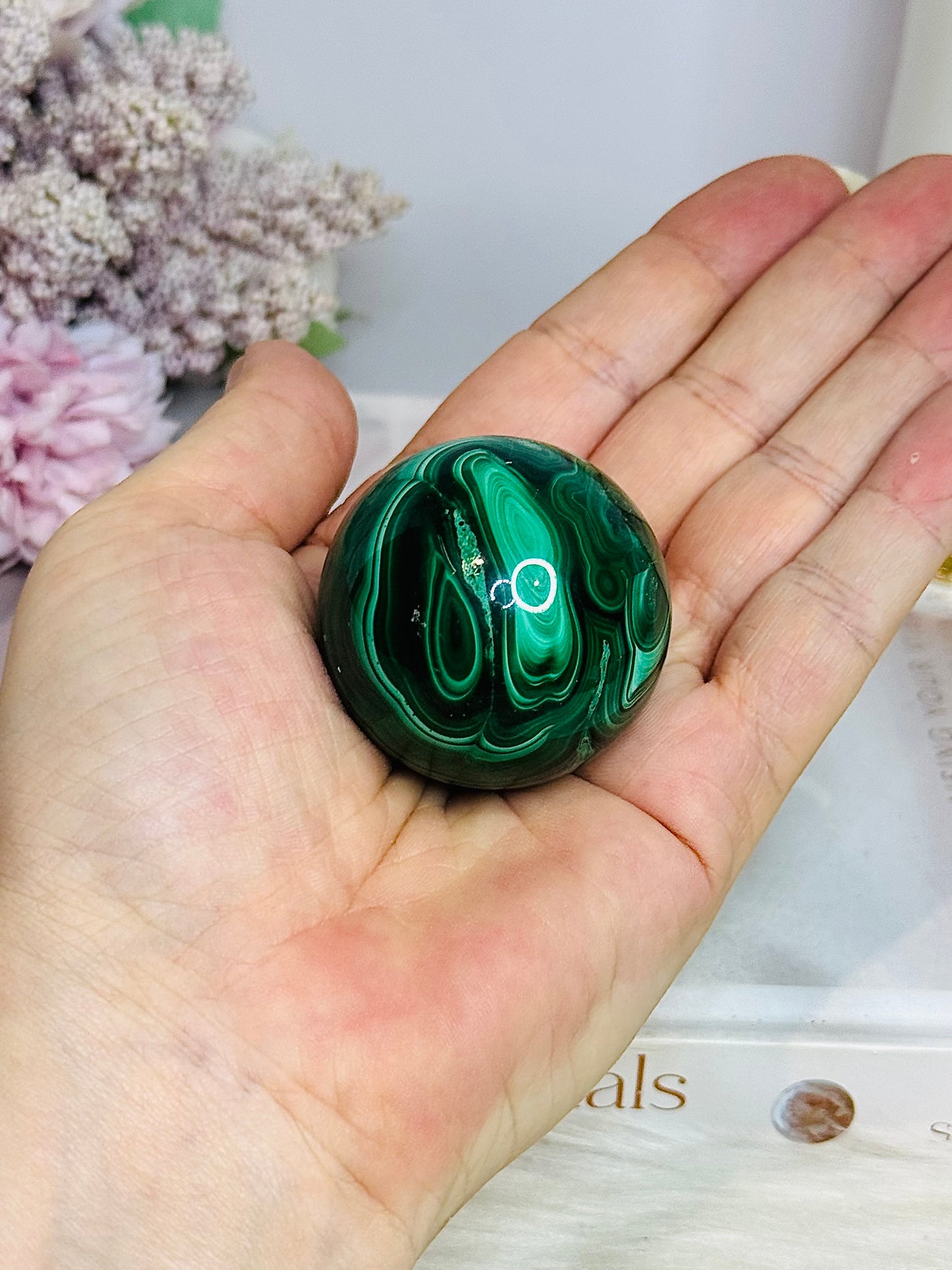 Natural Malachite From Congo Sphere on Stand 147g