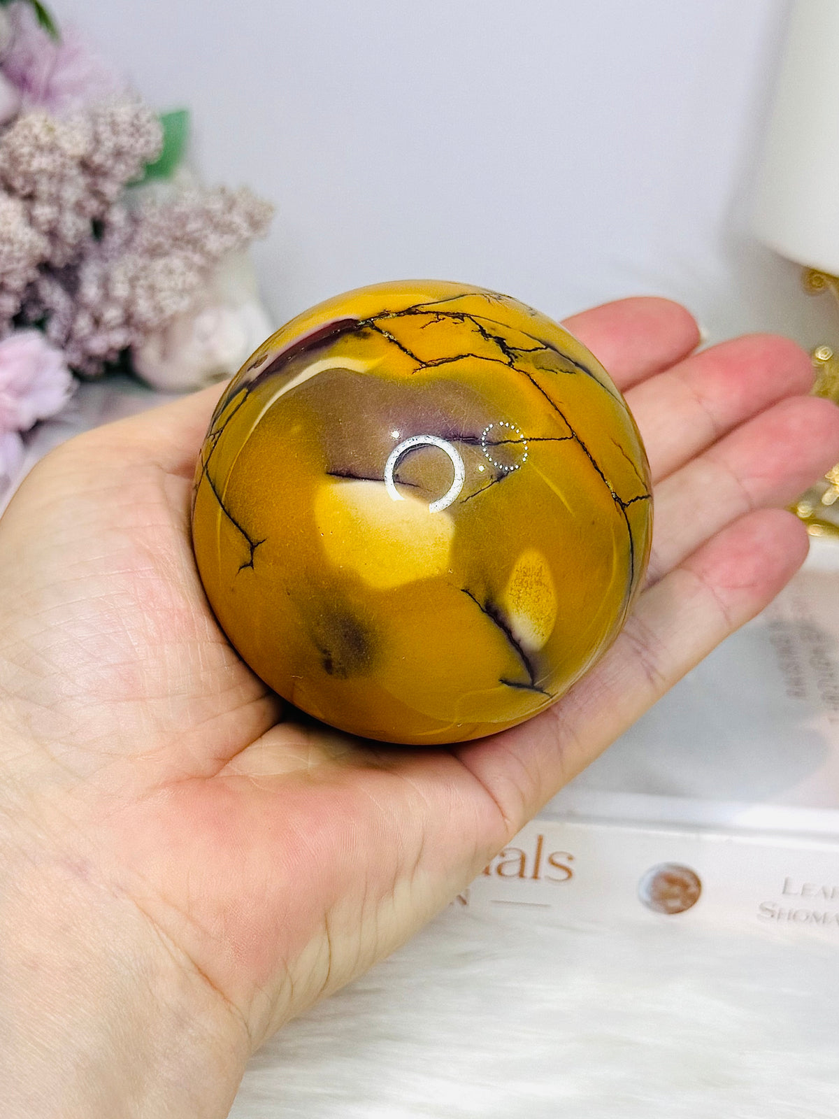 Large Mookaite Jasper Sphere on Stand 412g
