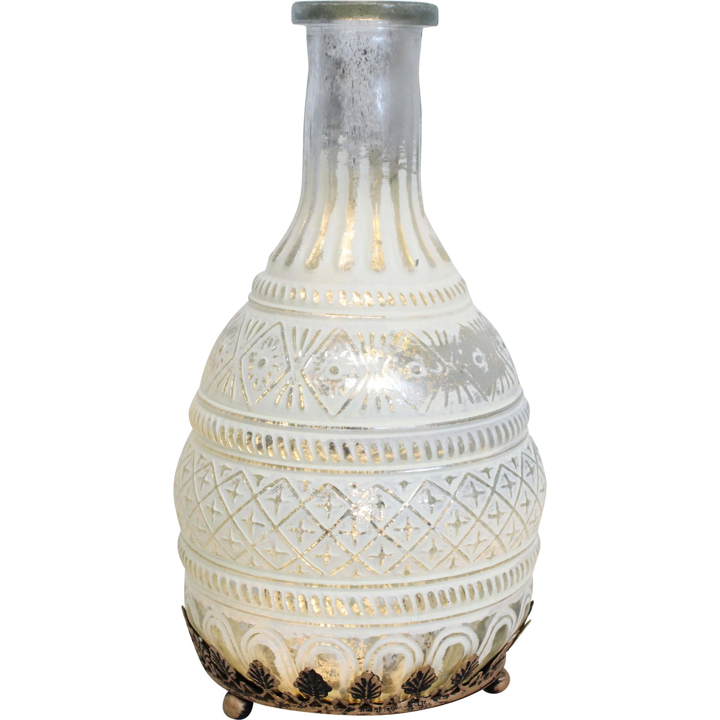 White Glass Lantern 15.5cm x 10.5cm