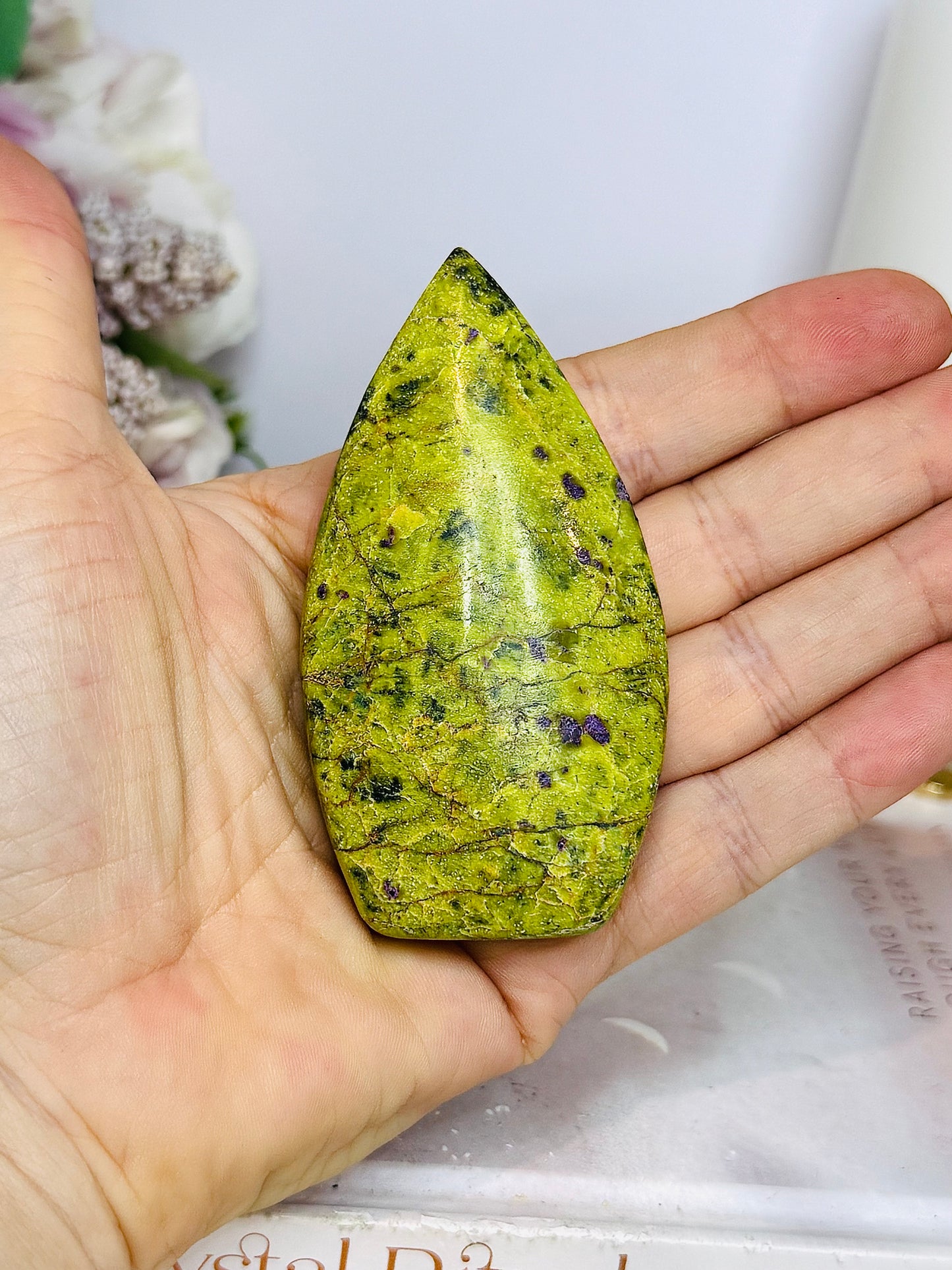 Rare Natural Stitchtite | Atlantisite Carved Freeform | Flame 8cm