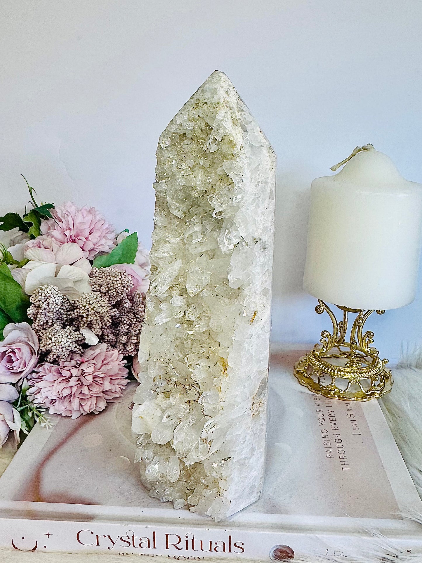Huge Clear Quartz Cluster Tower 20cm 1.05KG