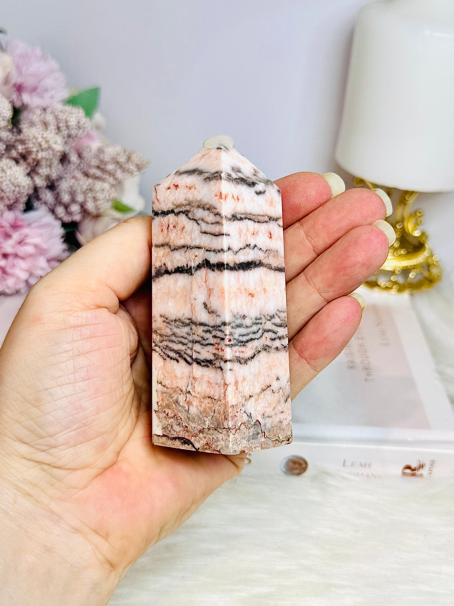 Pink Zebra Jasper Chunky Tower 9.5cm 221g