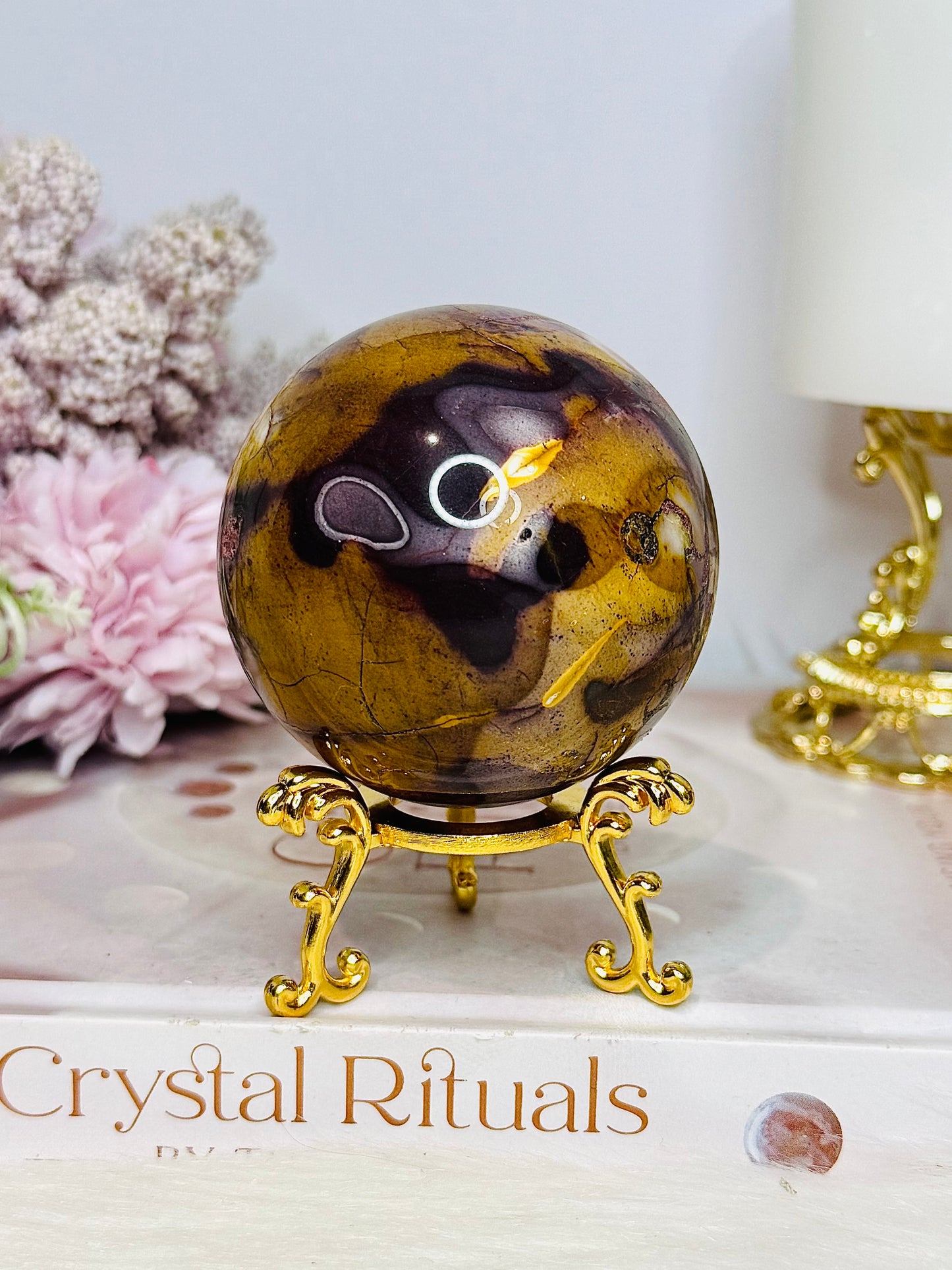 Mookaite Jasper Sphere on Stand 284g