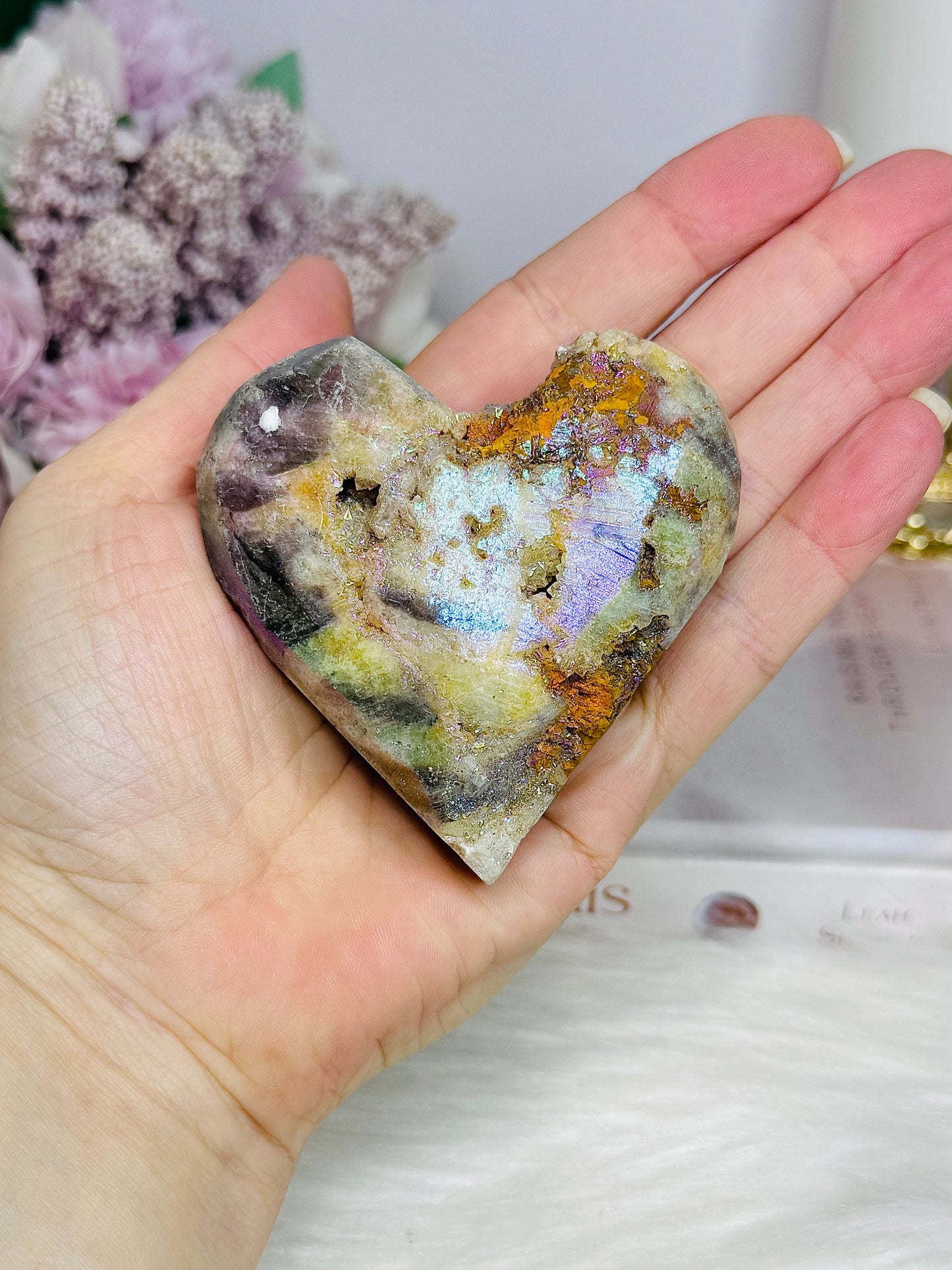 Aura Druzy Sphalerite Chunky Heart 7.5cm