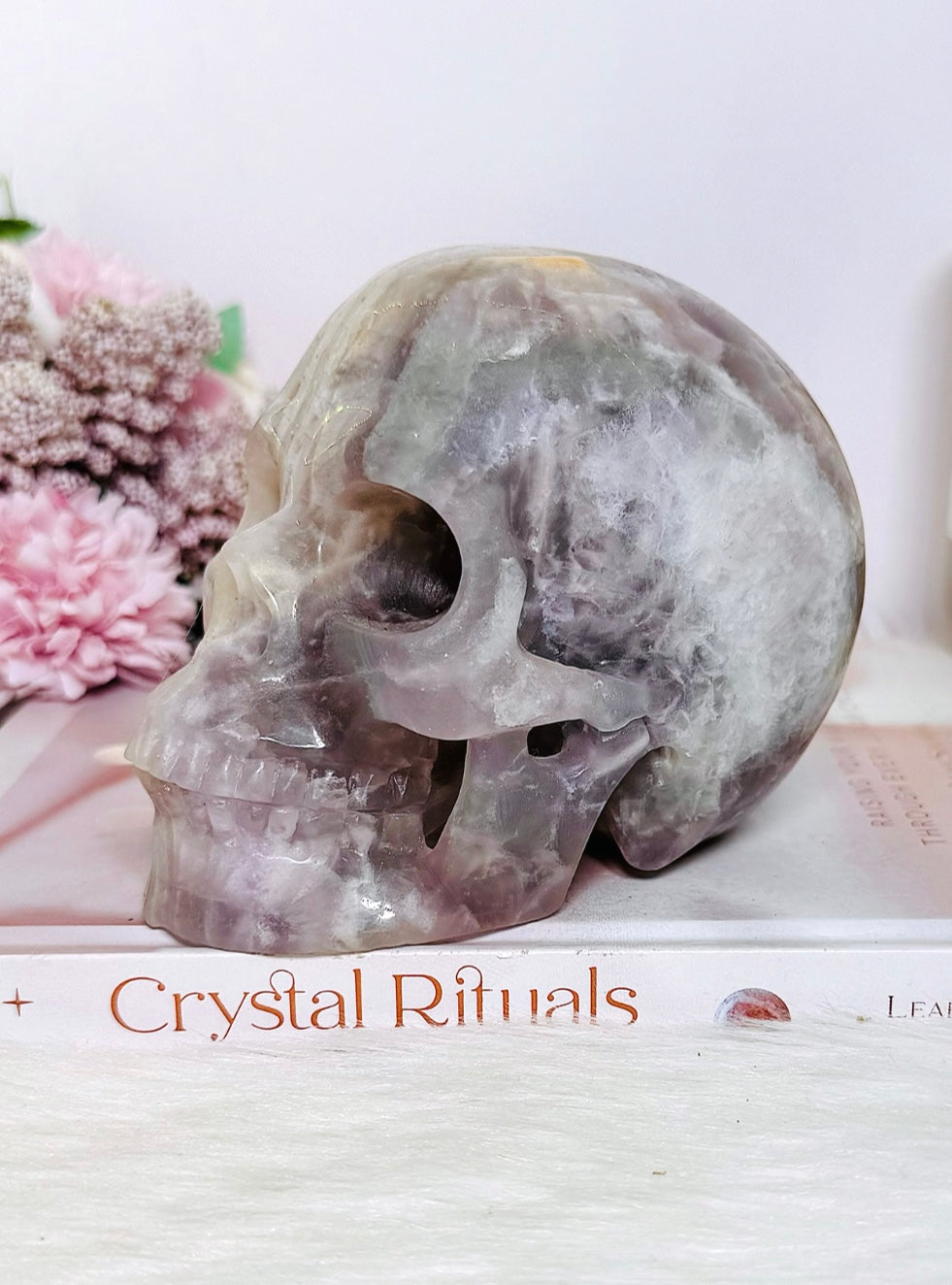 Huge 1.59KG Pastel Fluorite Carved Skull