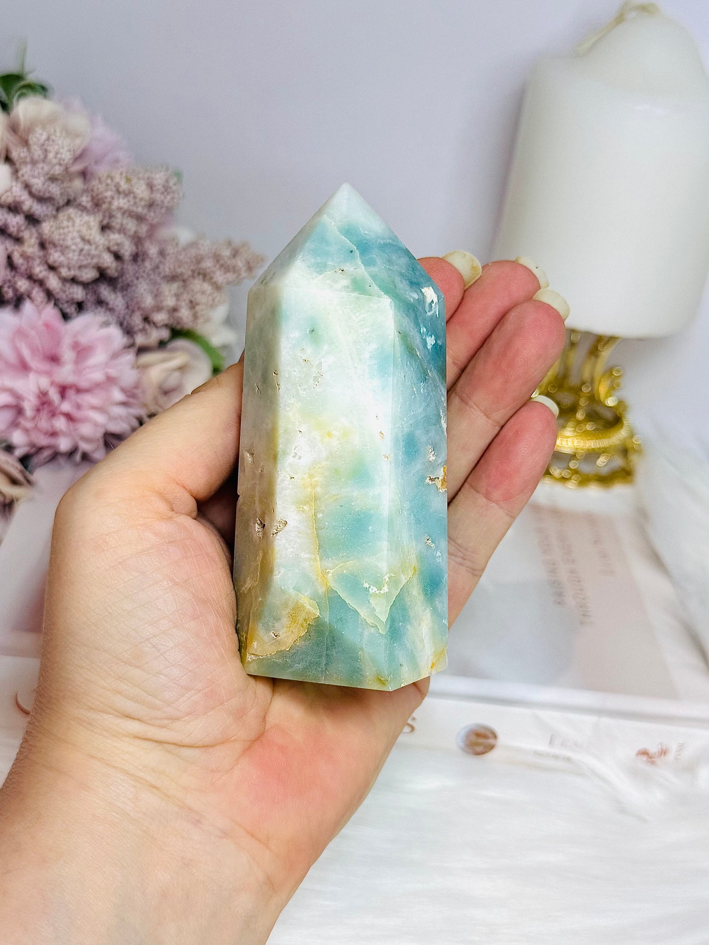 Sky Blue Quartz Chunky Tower 10cm