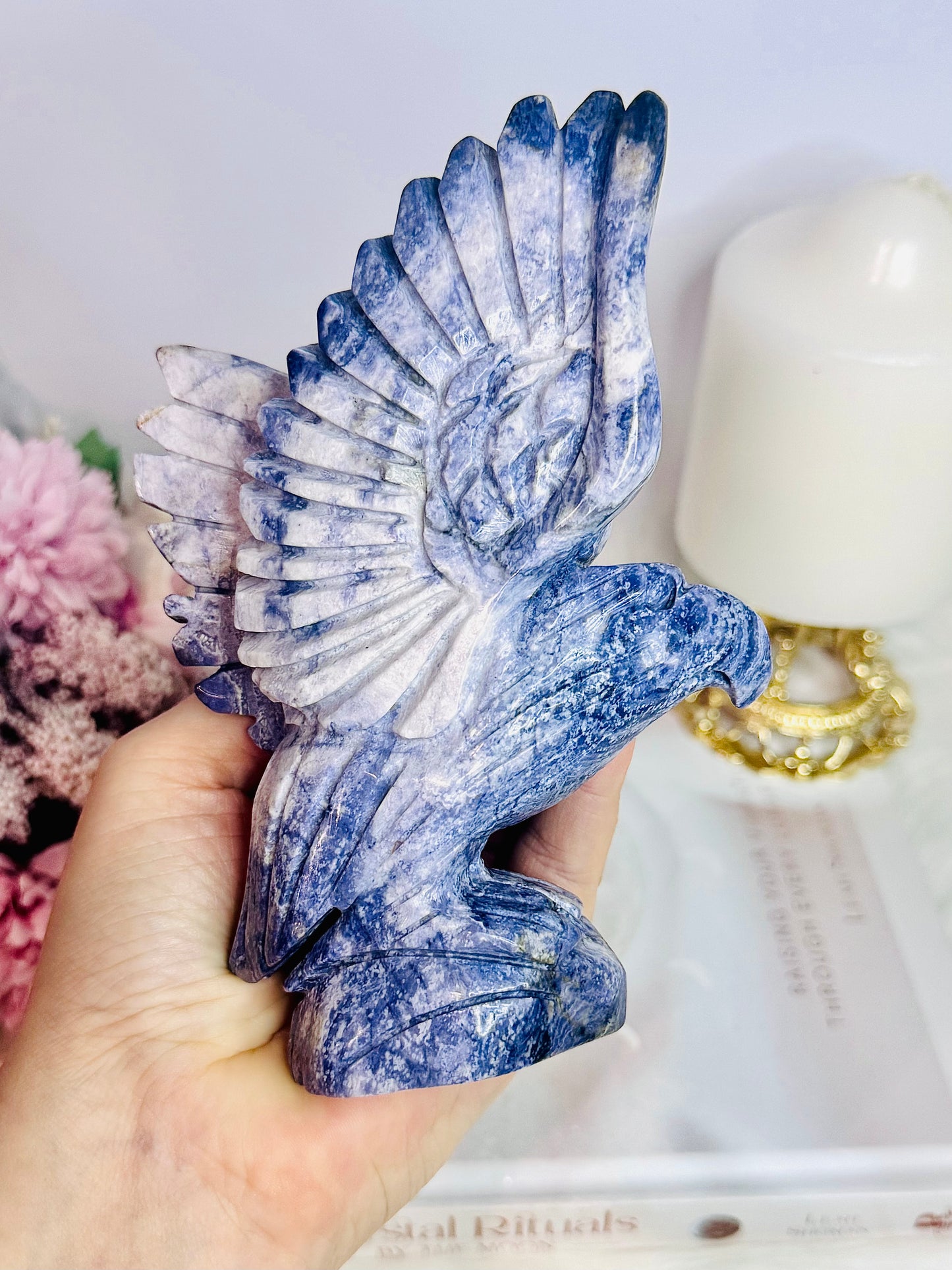 ⚜️ SALE ⚜️ Unbelievably Gorgeous Large 14cm 535grams Tiffany Stone Carved Eagle | Bird