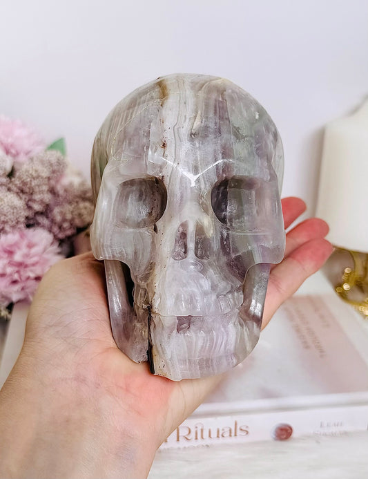 Huge 1.59KG Pastel Fluorite Carved Skull