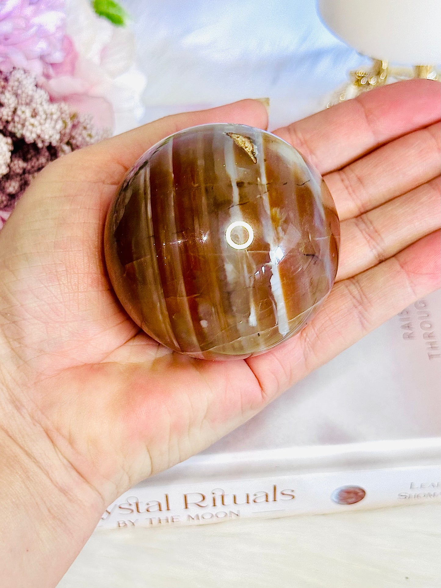 ⚜️ SALE ⚜️ Striped Agate Sphere 319grams On Stand