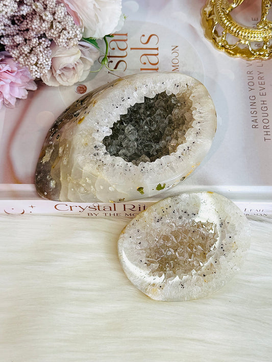 Fabulous Large Natural Druzy Agate Jewellery Box Geode 463grams