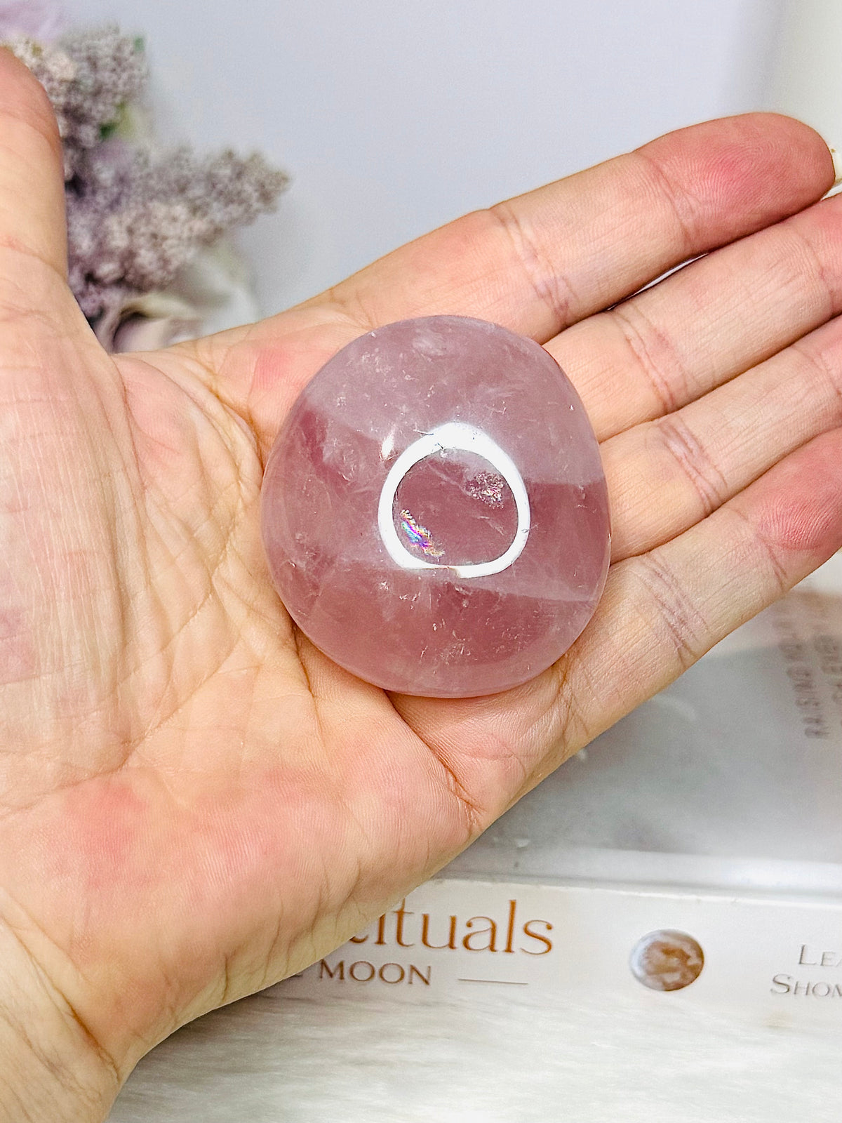 Rose Quartz Palm Stone