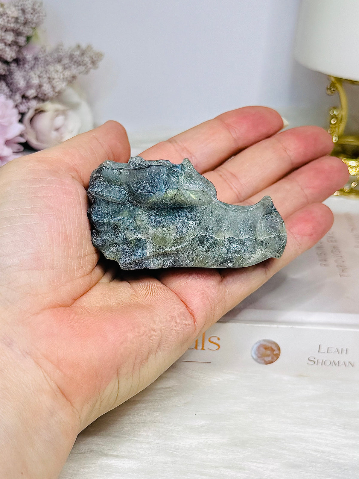 Labradorite Carved Dragon Head 7cm