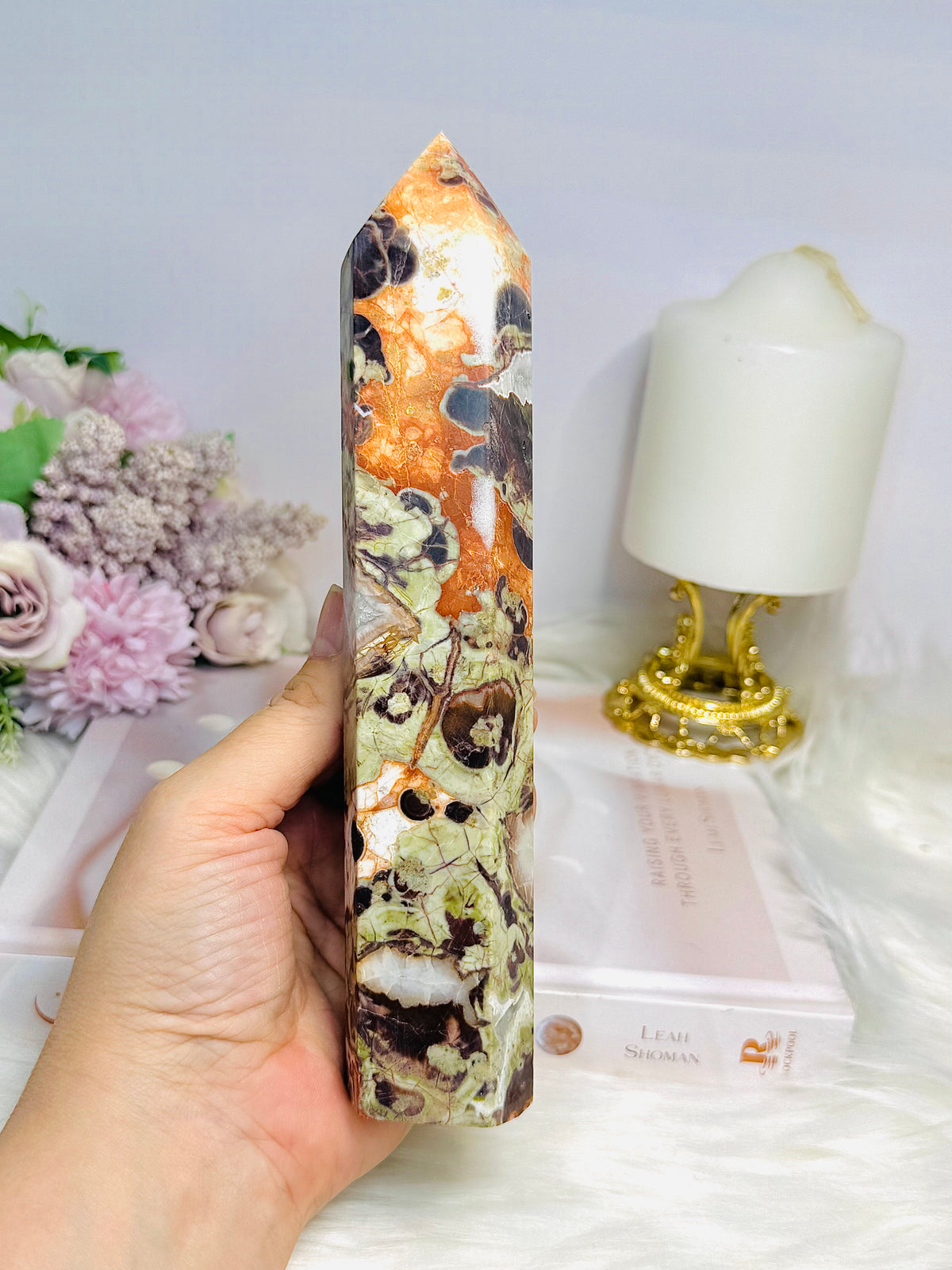 Large Money Agate Tower 20cm