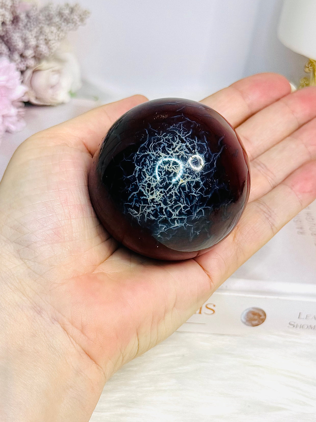 High Grade Druzy Carnelian Sphere On Stand 269g