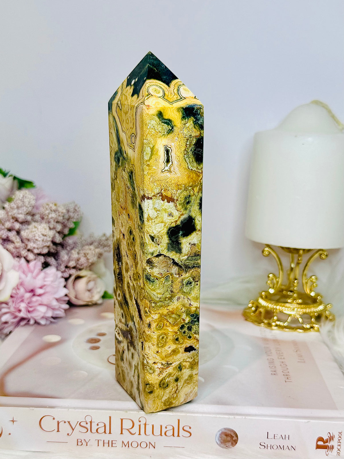 Large Orbicular Ocean Jasper Druzy Tower 18cm 531g