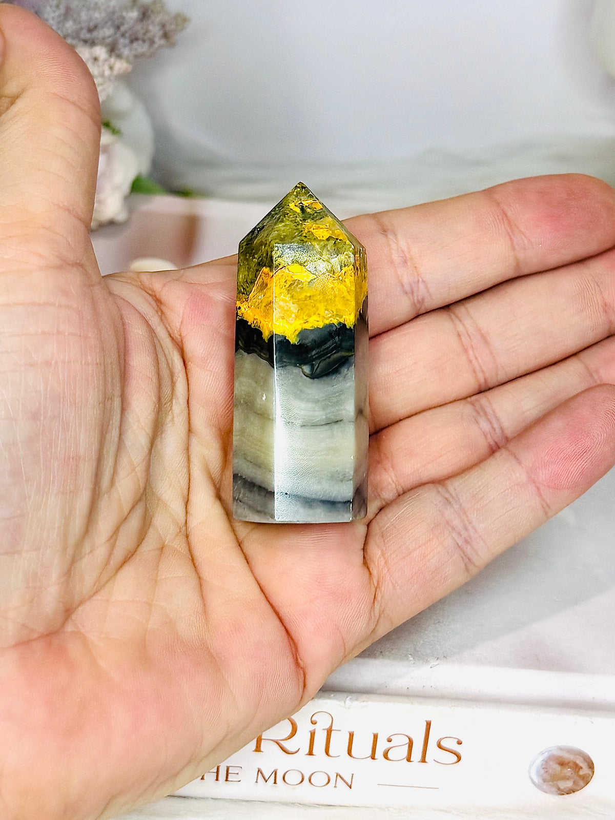 Bumblebee Jasper Druzy Tower 6cm