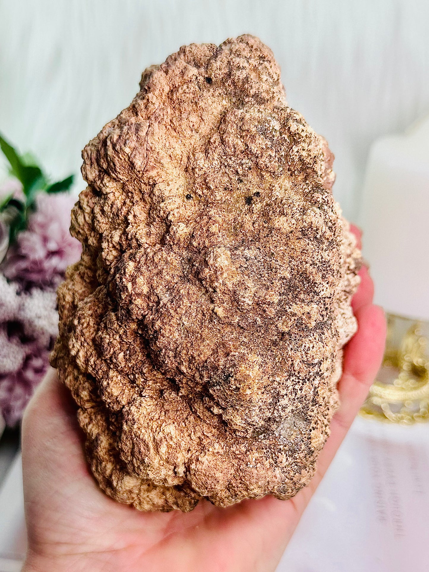 Large 904gram Pink Amethyst Druzy Geode On Stand From Brazil