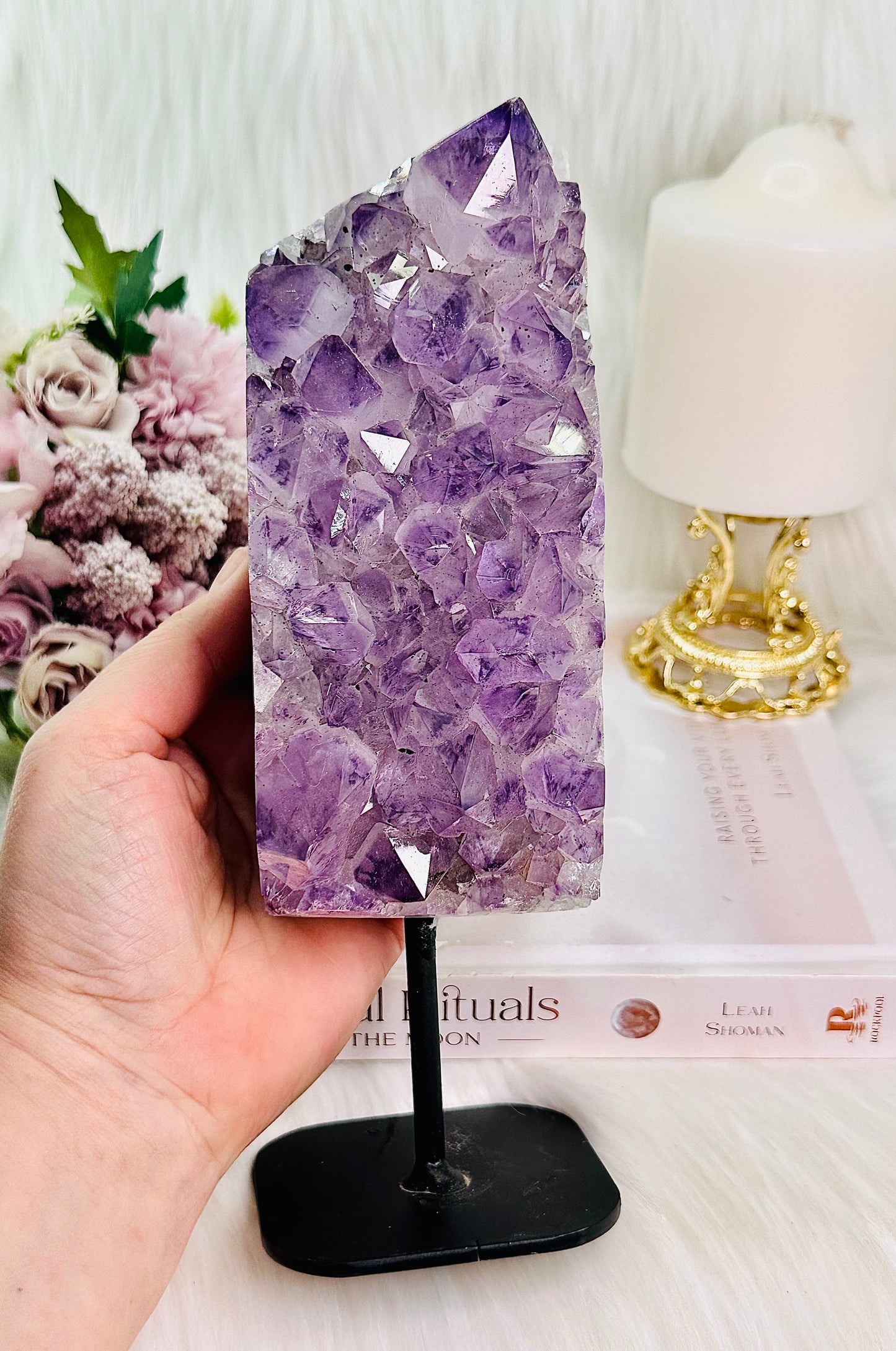 WOW!!!! Classy & Fabulous Large 1.4KG 22cm High Grade Chunky Amethyst Agate Cluster On Stand From Brazil ~ A Truly Exquisite Piece