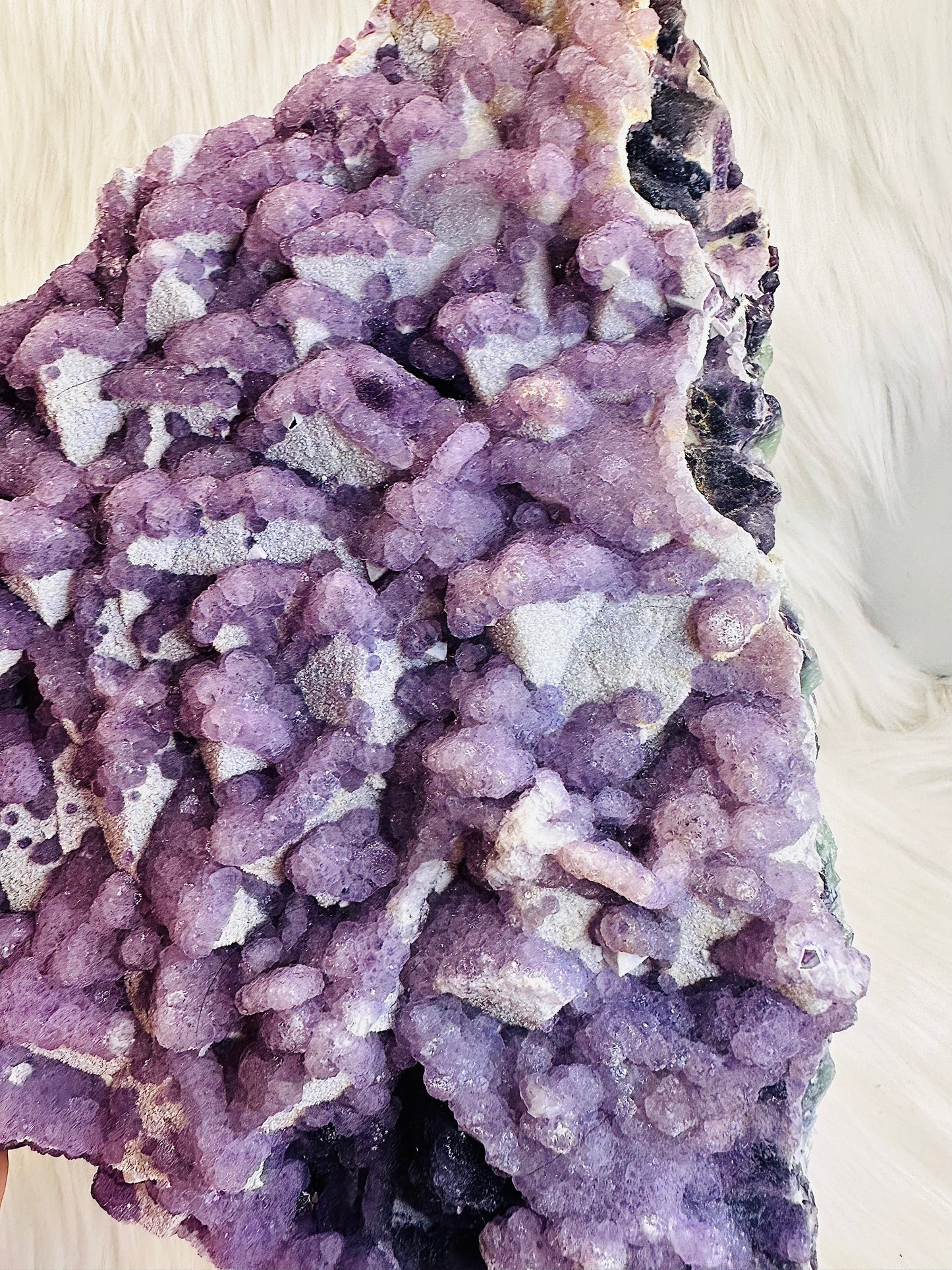Huge 2.8KG Natural Sugar Fluorite Specimen | Slab From Brazil, She Is Purple On Top With Rainbow Colours Through The Sides