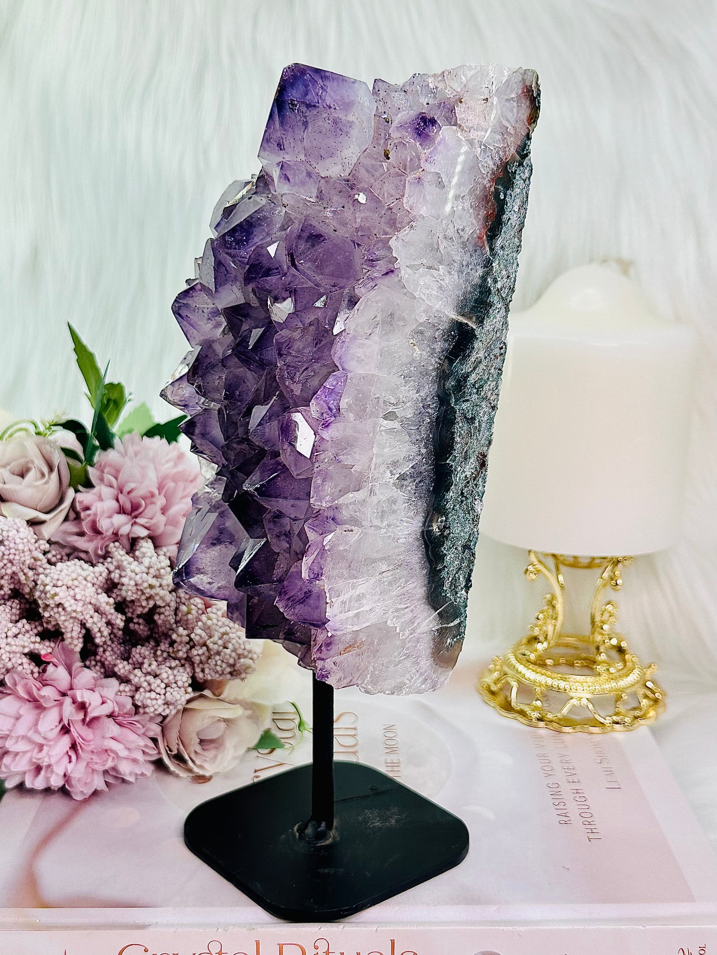 WOW!!!! Classy & Fabulous Large 1.4KG 22cm High Grade Chunky Amethyst Agate Cluster On Stand From Brazil ~ A Truly Exquisite Piece