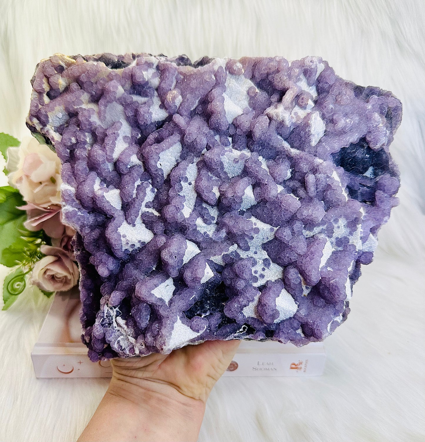 Huge 2.8KG Natural Sugar Fluorite Specimen | Slab From Brazil, She Is Purple On Top With Rainbow Colours Through The Sides
