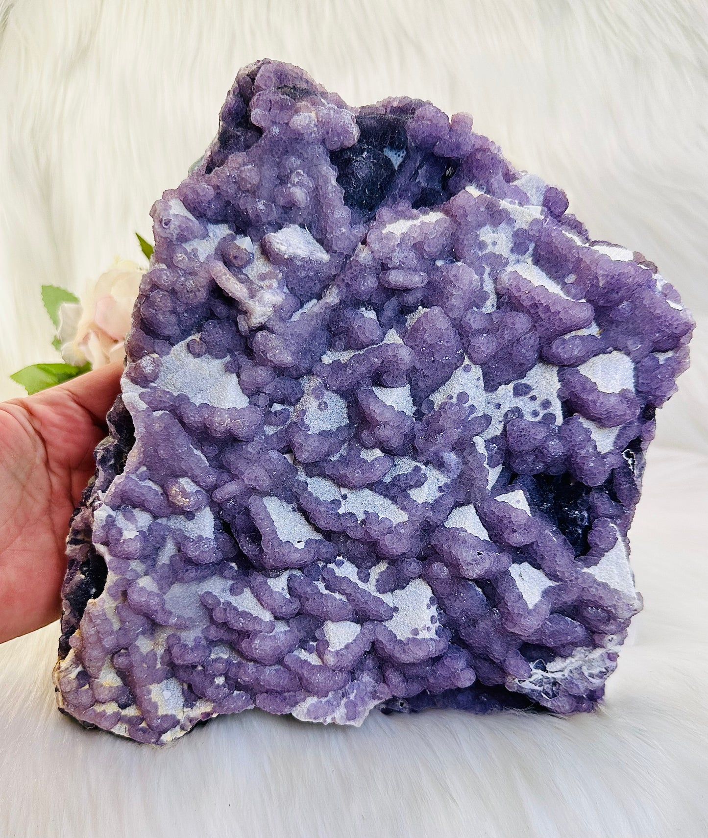 Huge 2.8KG Natural Sugar Fluorite Specimen | Slab From Brazil, She Is Purple On Top With Rainbow Colours Through The Sides