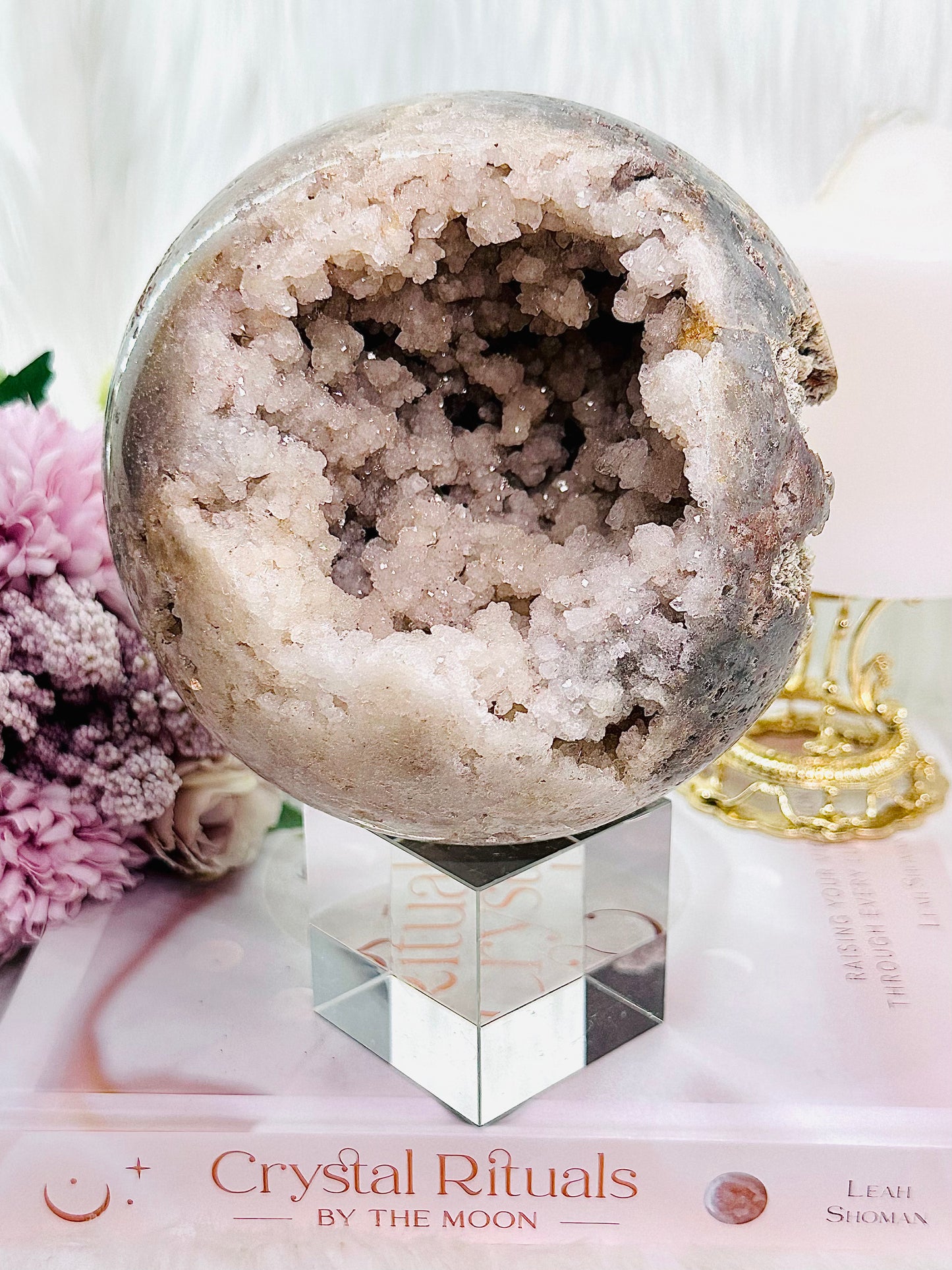 ⚜️ SALE ⚜️ ⭐️ SHE IS THE QUEEN OF SPHERES ⭐️ WOW!!! Classy & Fabulous HUGE 1.72KG 12cm Sparkling Stunning Pink Amethyst Druzy Sphere From Brazil Comes With A Stand (The stand in pic is display only)