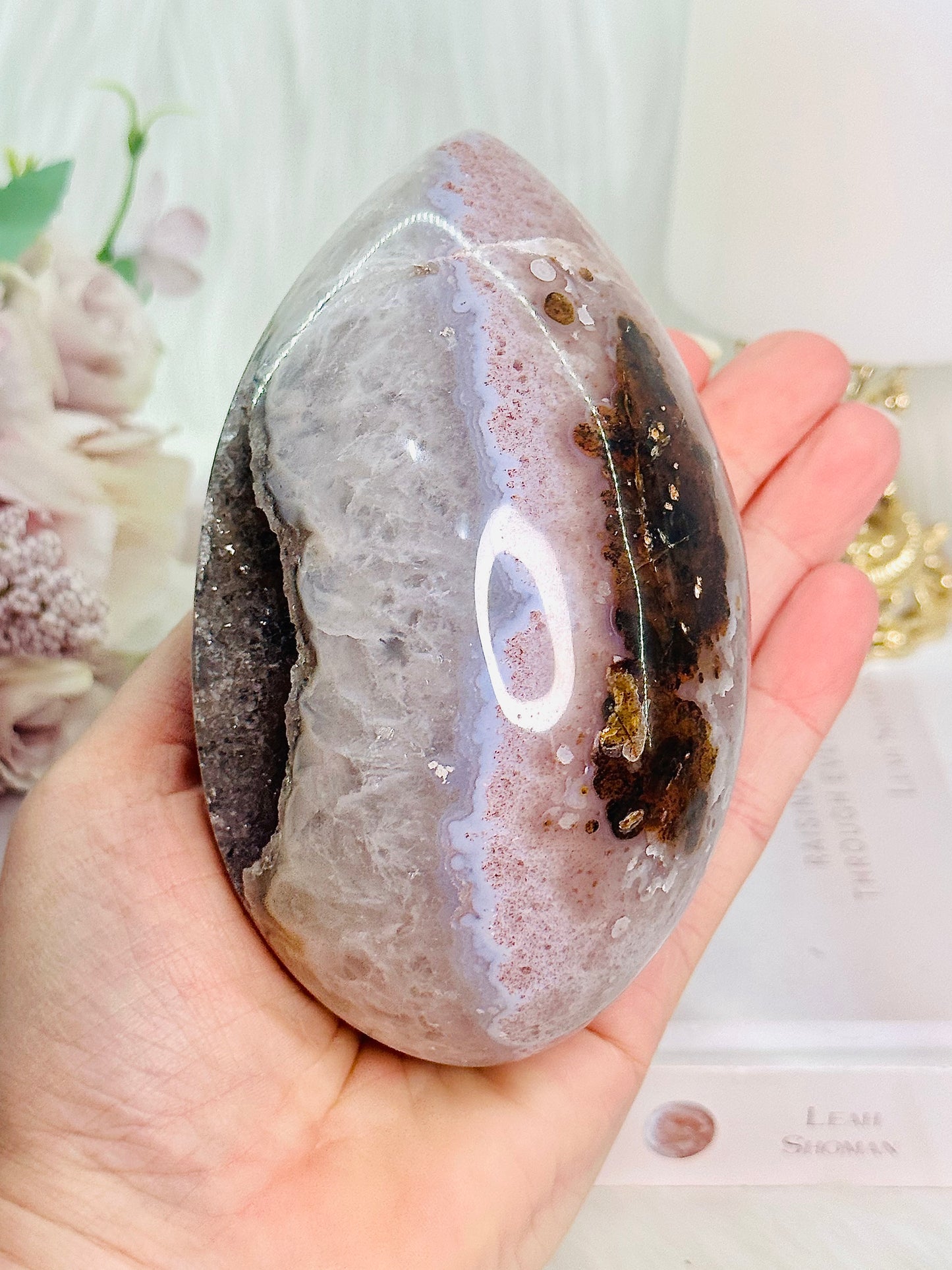 TOTALLY IN LOVE!!!!! Absolutely Divine Large 718gram Druzy Agate Carved Egg On Stand ~ An Exquisite Piece