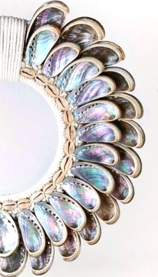 Incredible Large 42cm Mother Of Pearl Necklace On Stand Absolutely Spectacular