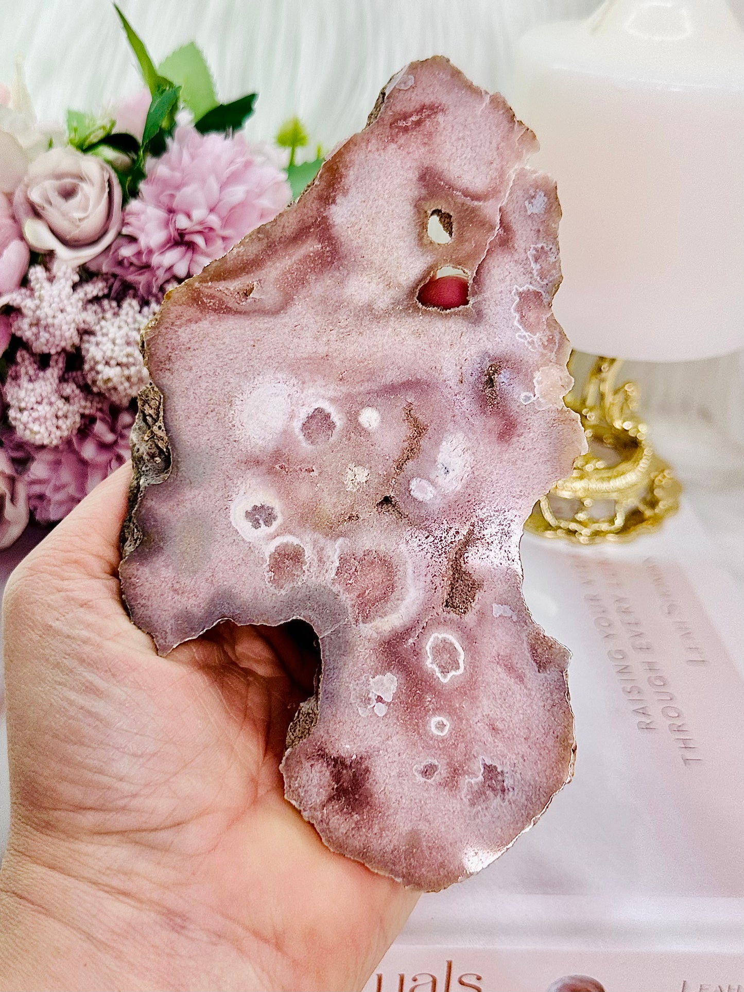Fabulous 16cm Druzy Pink Amethyst Slab From Brazil