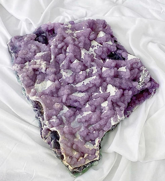 Huge 2.8KG Natural Sugar Fluorite Specimen | Slab From Brazil, She Is Purple On Top With Rainbow Colours Through The Sides