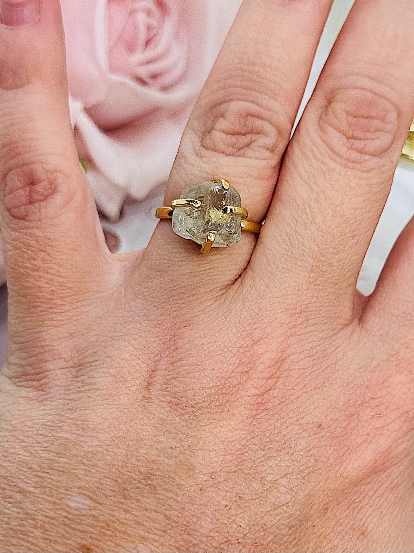 ⚜️ SALE ⚜️ Gift Boxed - Gorgeous chunky high grade, green amethyst adjustable ring from Brazil