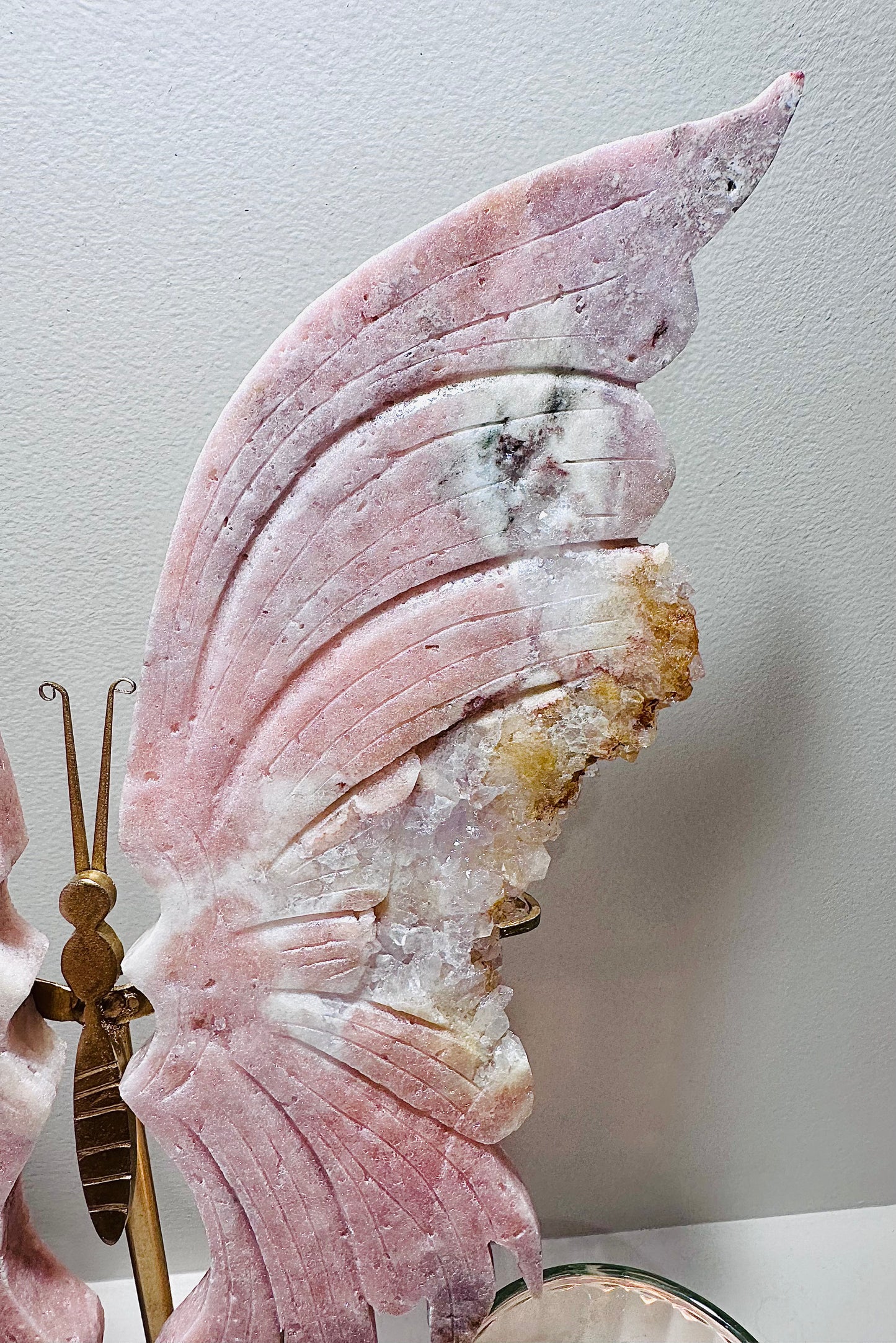 The Biggest & Most Glorious Pink Amethyst Druzy Butterfly From Brazil. Wings Alone are 29cm Tall, On Stand Approx 40cm Tall Weighing 1.55Kg (On Stand) Absolutely Perfect & Incredible