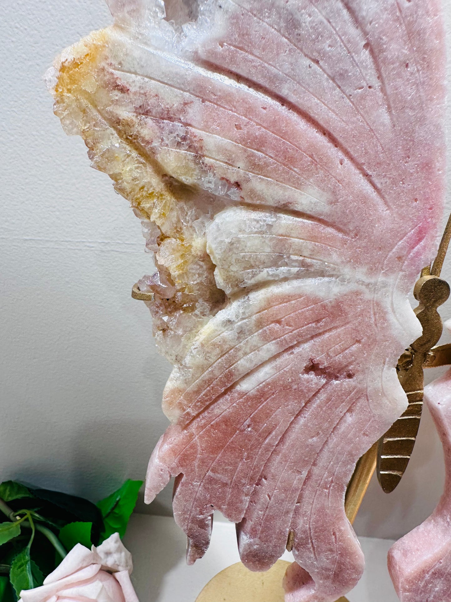 The Biggest & Most Glorious Pink Amethyst Druzy Butterfly From Brazil. Wings Alone are 29cm Tall, On Stand Approx 40cm Tall Weighing 1.55Kg (On Stand) Absolutely Perfect & Incredible