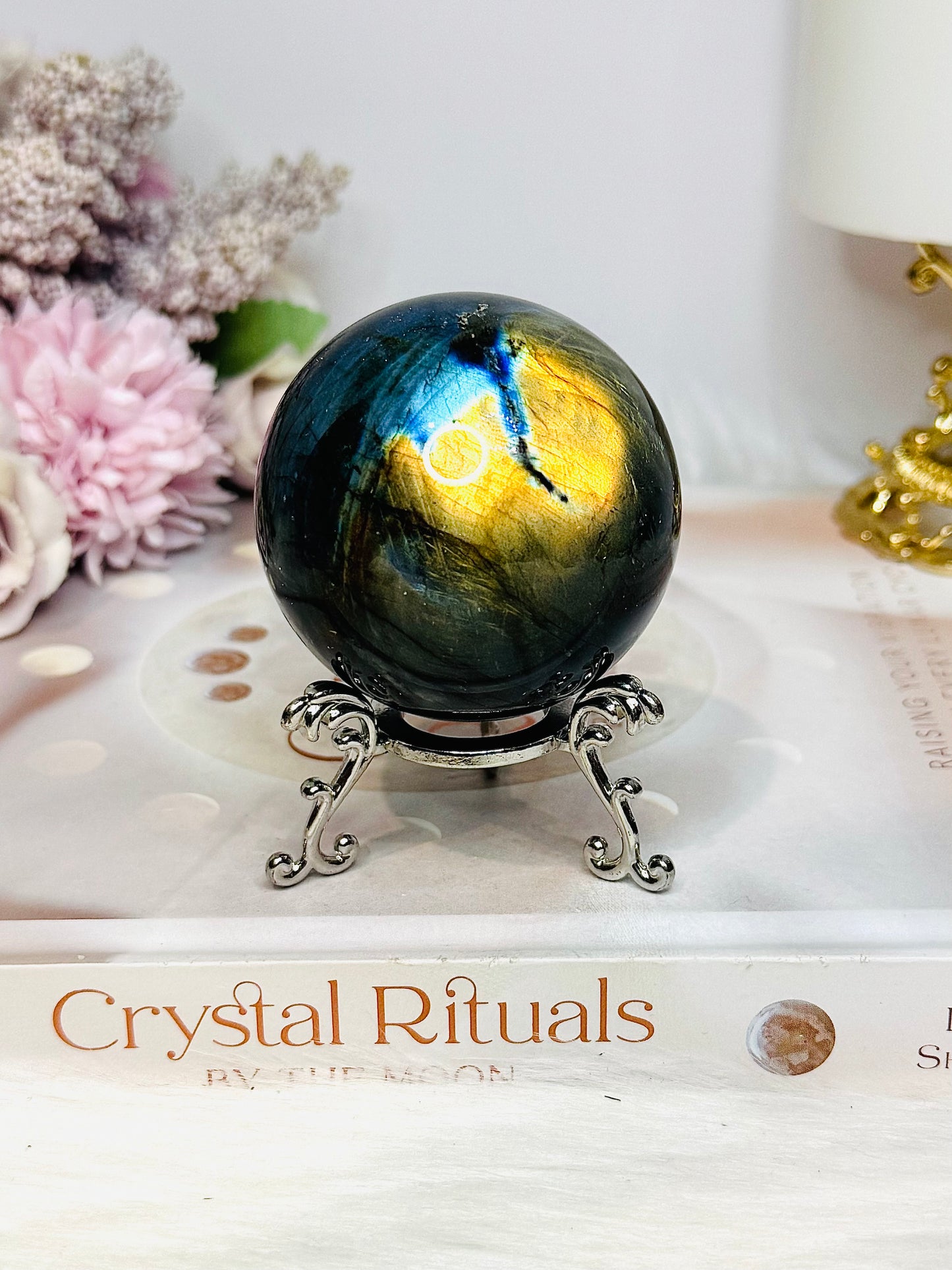 Labradorite Sphere on Stand 251g