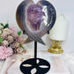 Large Amethyst X Agate Druzy Wings / Heart on Stand 22.5cm