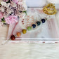 Magical 7 Chakra Crystal Wand with Clear Quartz Point 24cm