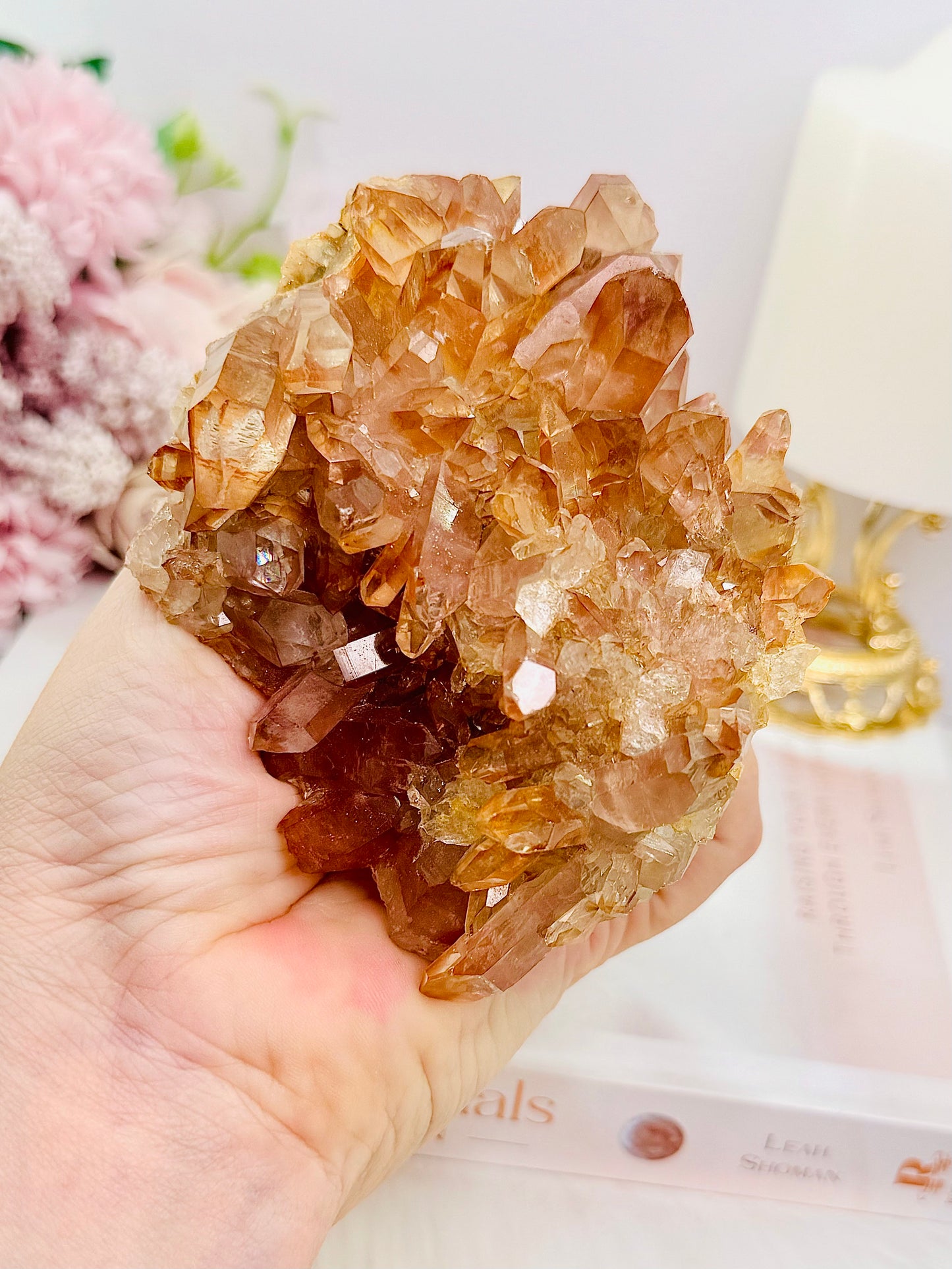 Incredible Large 408gram Tangerine Quartz Cluster From Brazil