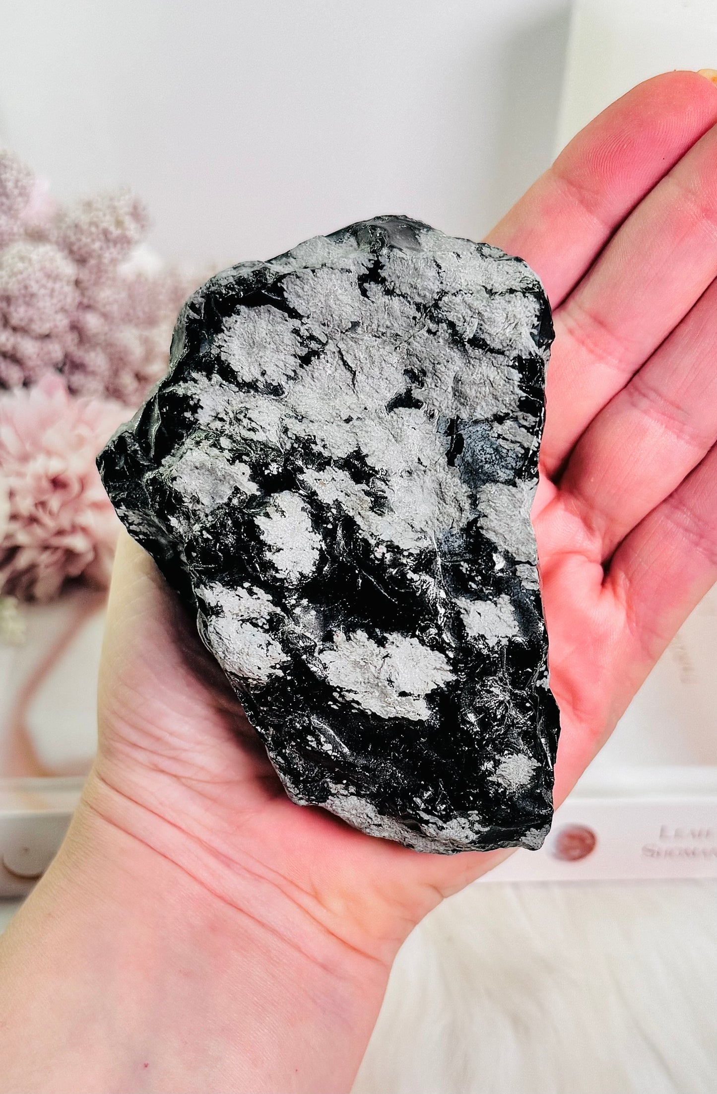 Natural Large Chunky 10cm 366grams Snowflake Obsidian Freeform