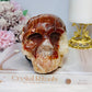 Large Carnelian Carved Skull 1.2KG 12.5cm ~ Discounted as it does not stand straight and needs the stand under the side to keep it up
