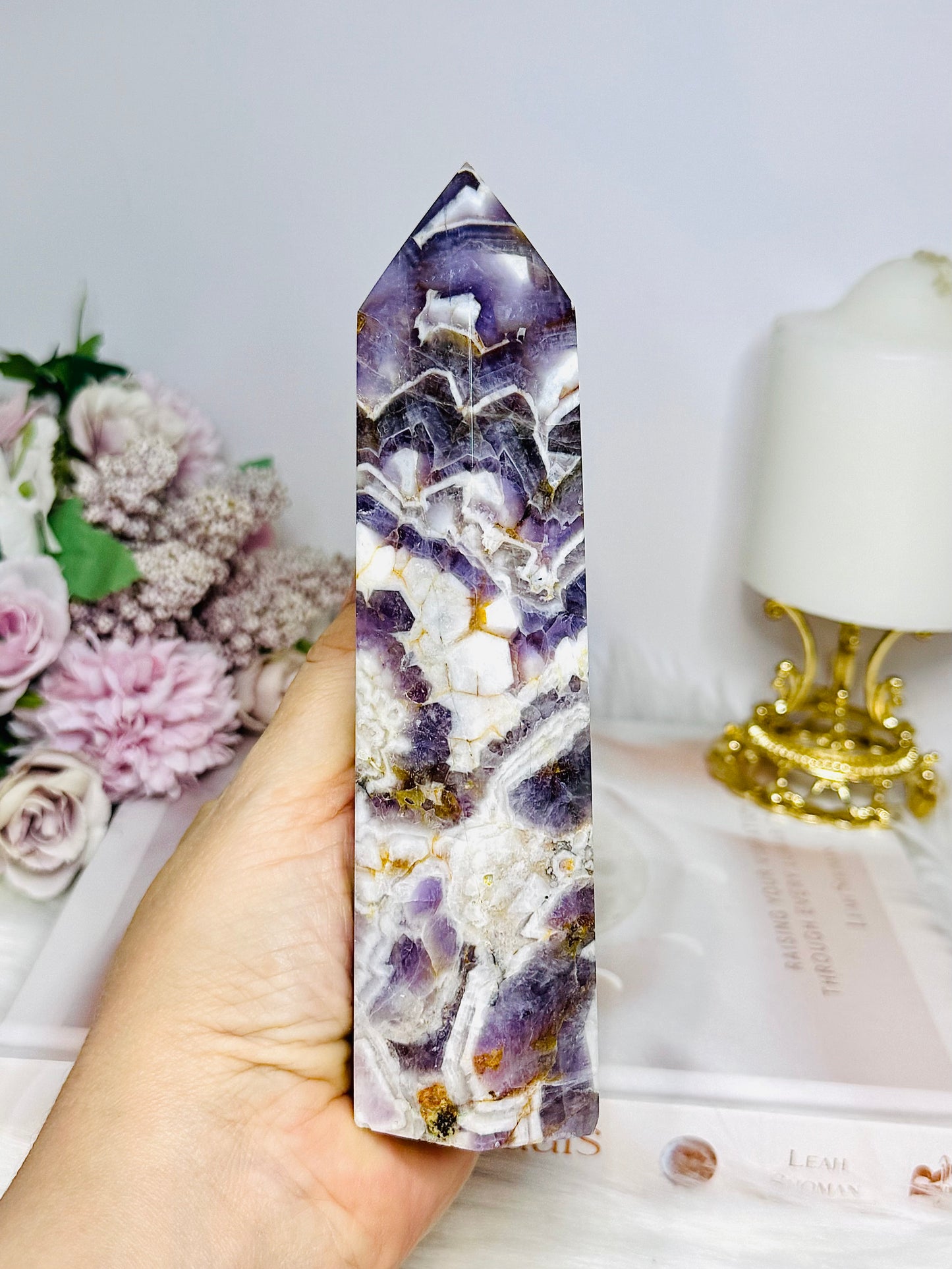 Large Dream | Chevron Amethyst Tower 17cm 563g