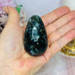 Moss Agate Carved Egg On Stand 7cm