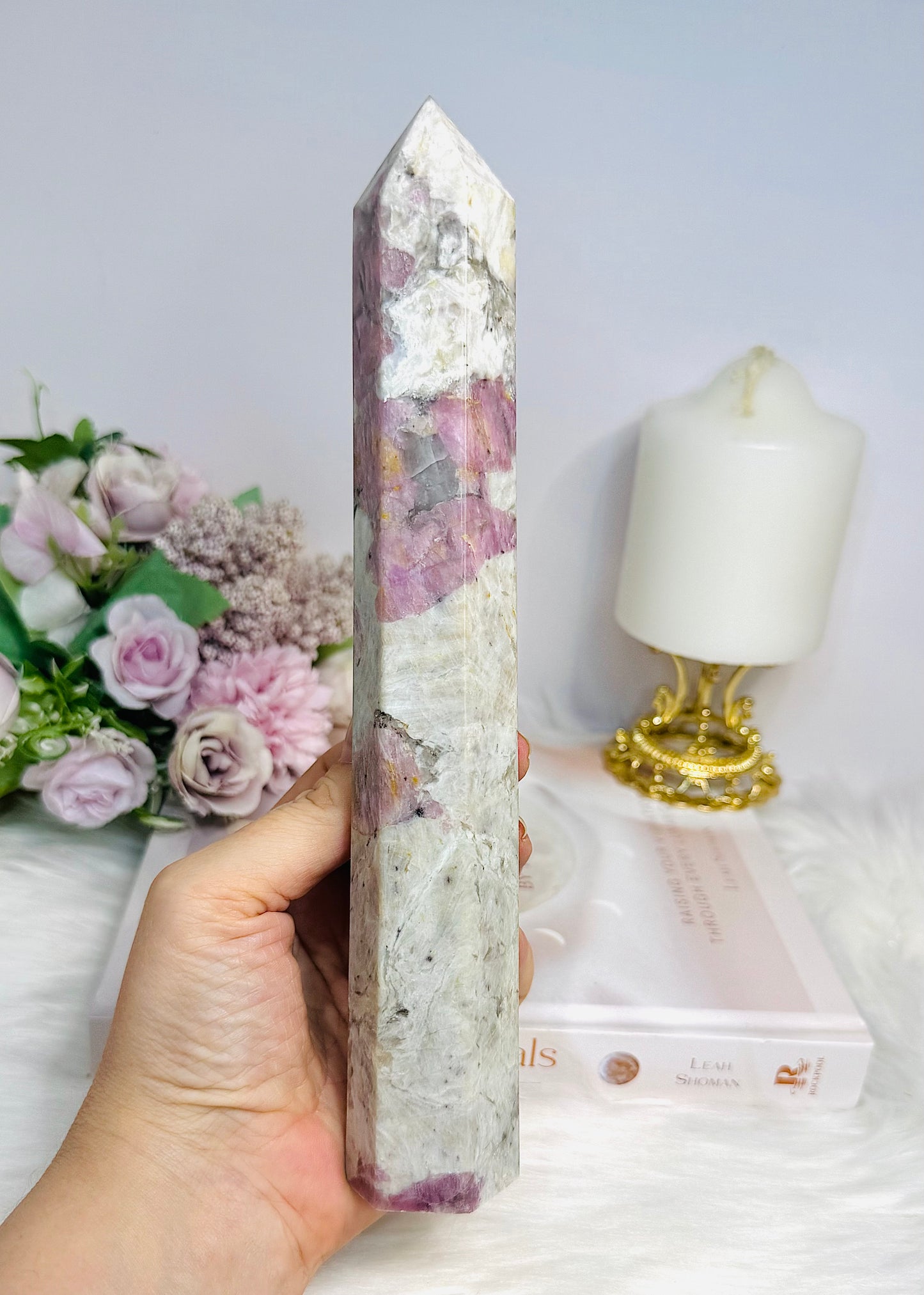 Large Pink Tourmaline Tower 23cm