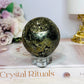 Druzy Pyrite Sphere on Stand 382g