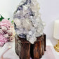 Natural Gorgeous Large Calcite Cluster 20cm On Timber Stand (UV Reactive) 1.86KG