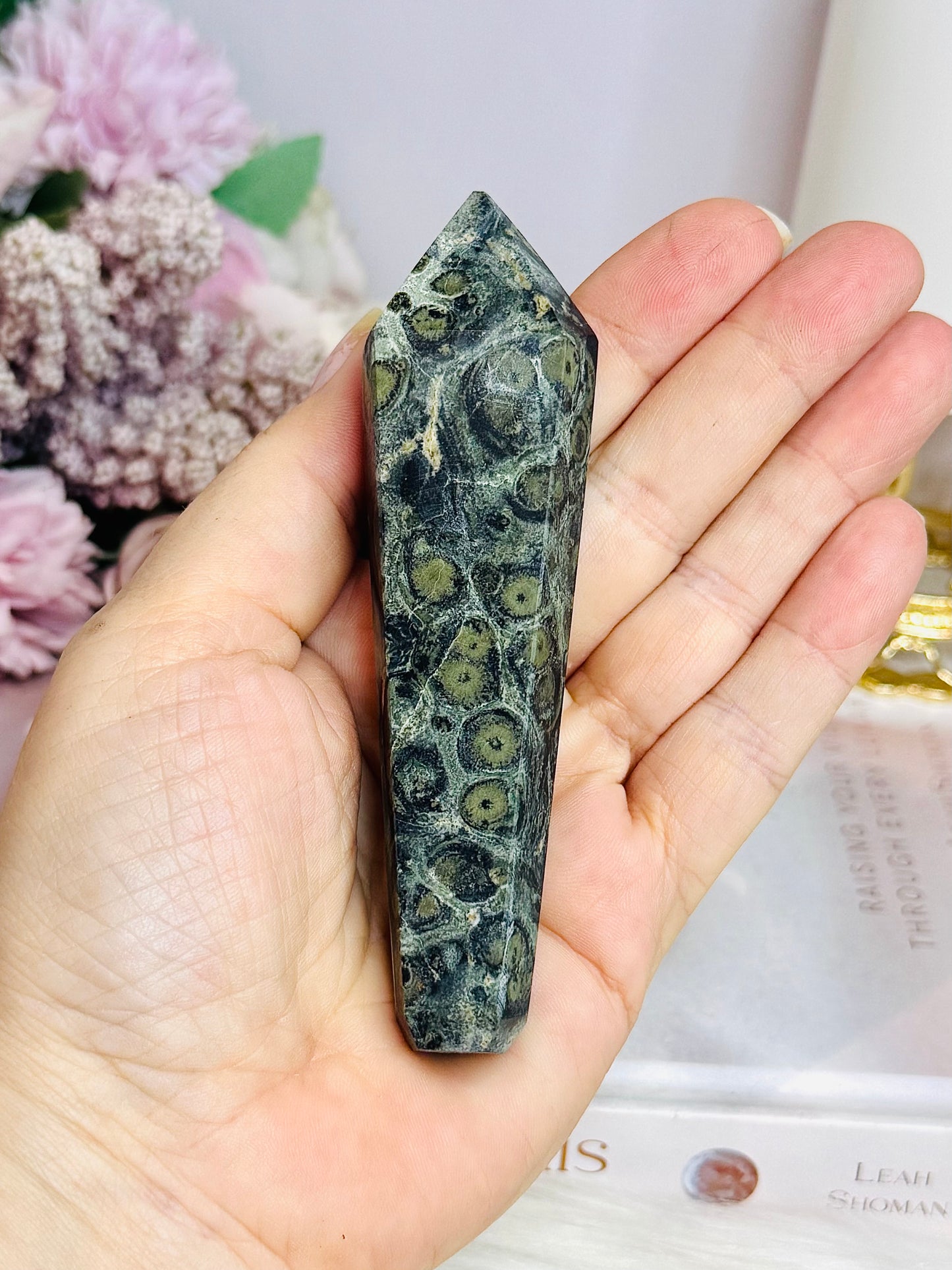 Kambaba Jasper Pipe 11cm (Chip on tip)