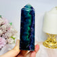 High Grade Rainbow Fluorite Tower 10.5cm