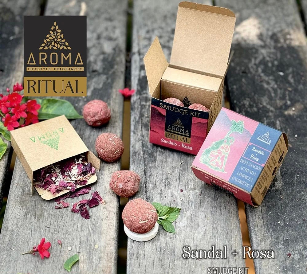 Aroma Sandalwood & Rose Smudge Kit Gift Box